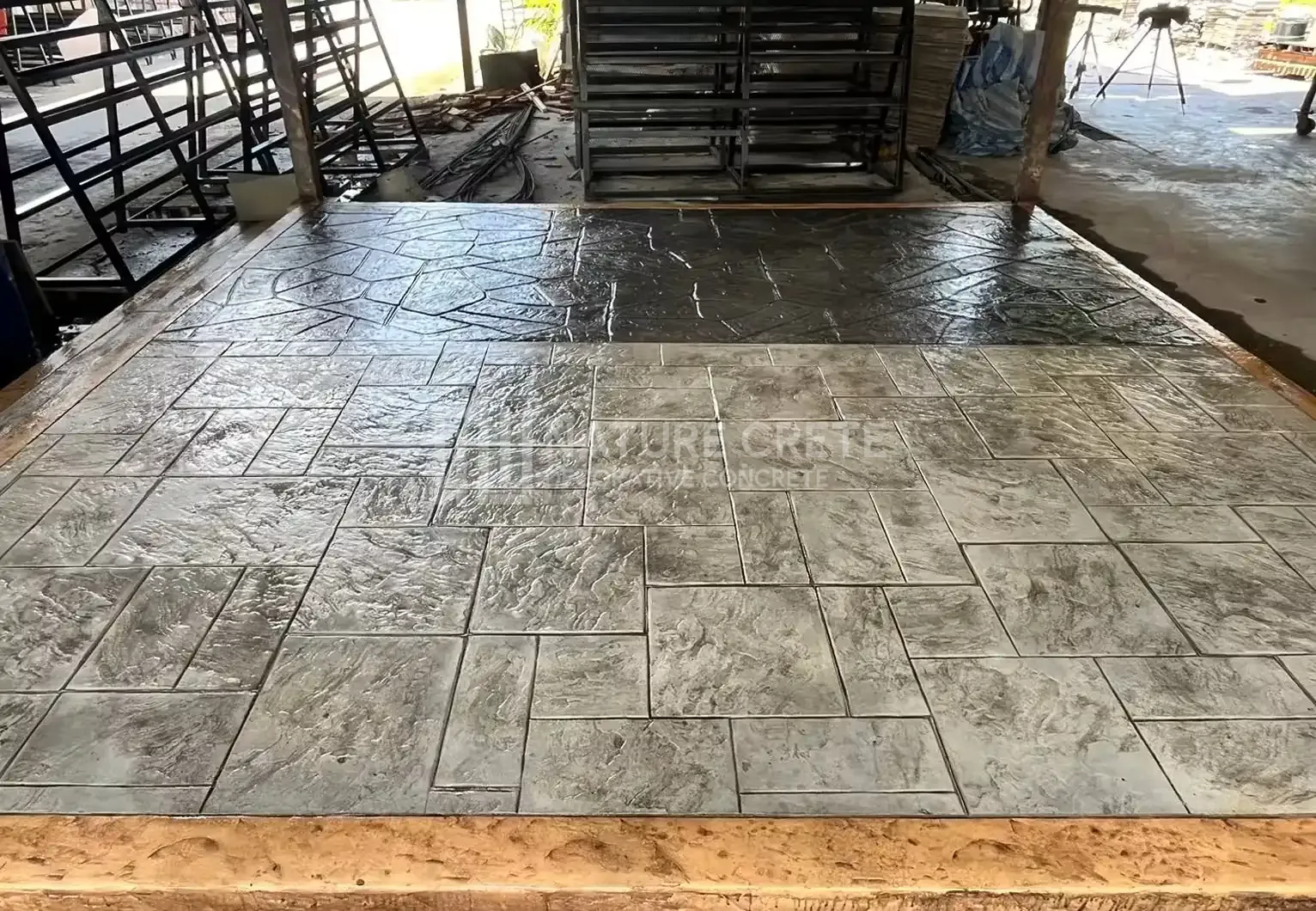 คอนครีตพิมพ์ลาย Nature Crete ลาย Royal Ashlar Horizontal align แนวนอน
