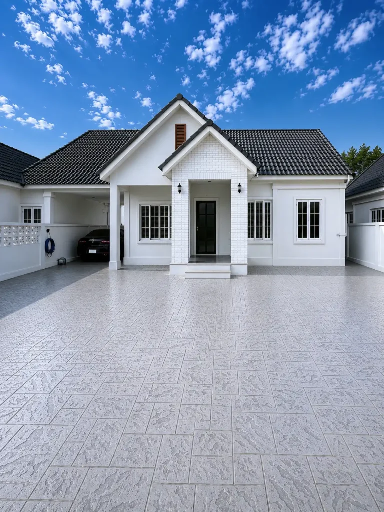 คอนกรีตพิมพ์ลาย Grand Ashlar สีเทาอ่อน เชียงใหม่ Cover