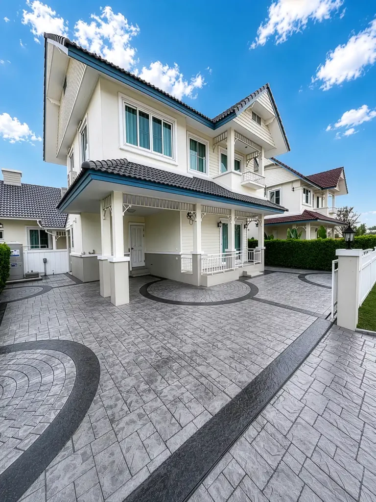 ลานรอบบ้านและจอดรถ ลาย Ashlar Slate สีเทา Cover