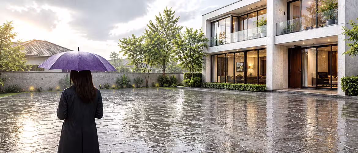 Stamped Concrete in the Rainy Season: What You Need to Know for Durability and Easy Maintenance คอนกรีตพิมพ์ลายหน้าฝน